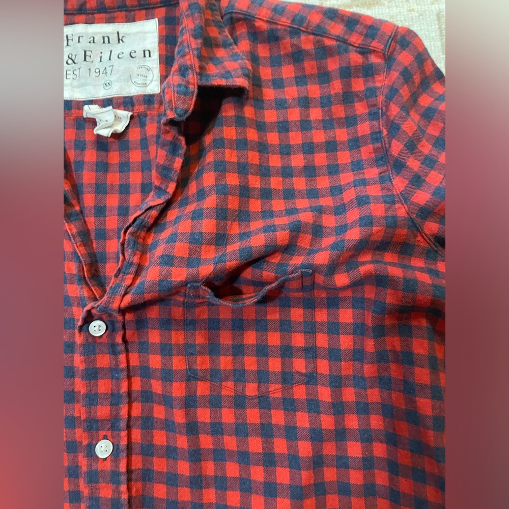 Euc! Frank & Eileen Checkered Button-Up- Size Xs - image 7